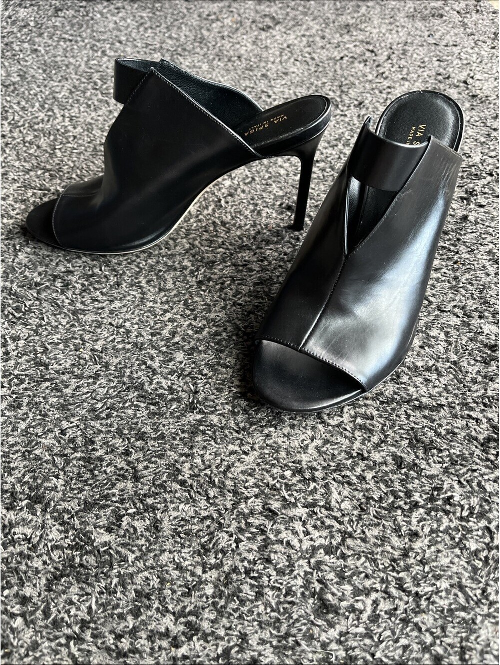 VIA SPIGA MIRA Heeled Sandal Black SZ 8M  Made In Italy (comes with dust bag)